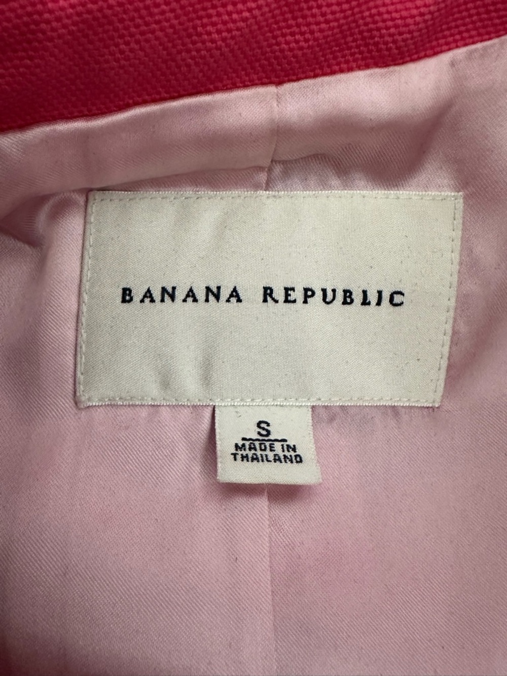 Banana Republic Pink Trench Coat Satin Trim Button Front Jacket Preppy Small - Picture 8 of 14